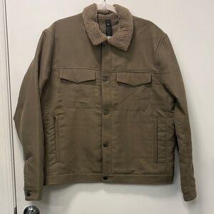 LULULEMON ATHLETICA TAN SHERPA-COLLAR JACKET